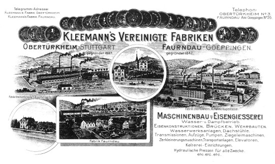 1900: Die Werke in Obertürkheim und Faurndau.