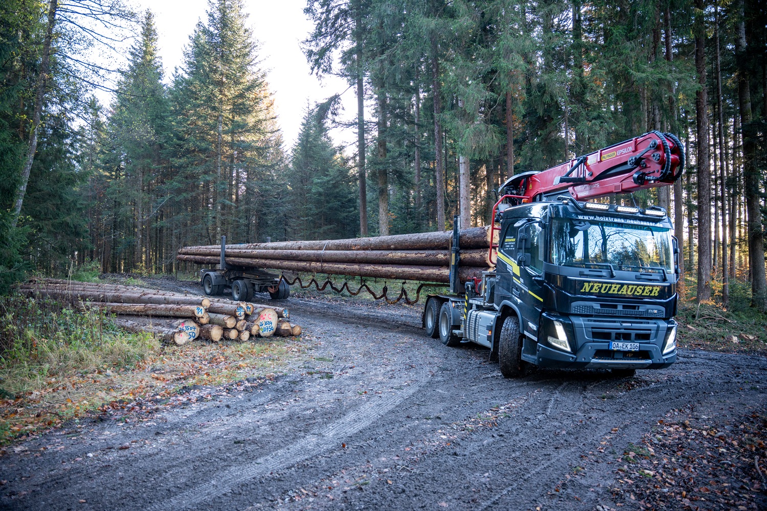 DOLL Langholzzug bei Holztransporte Neuhauser im Allgäu, Bildquelle DOLL TimTech