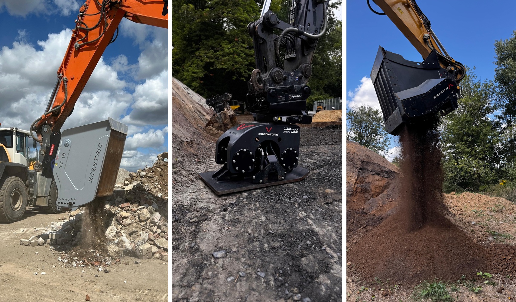 Crusher XC19, Anbauverdichter HD1200, Schaufelseparator PP-Serie