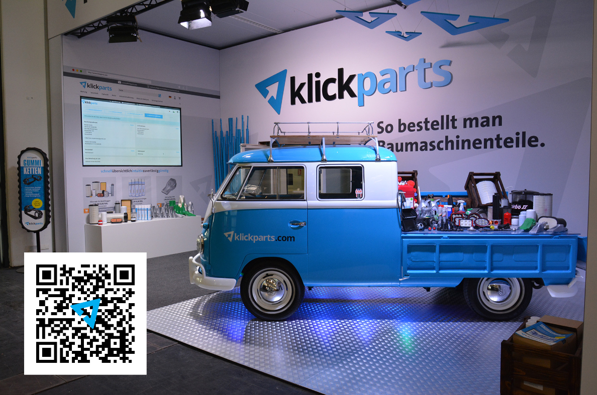 Klickparts schenkt Ihnen Ihre Eintrittskarte zur GaLaBau. Einfach den QR-Code scannen.