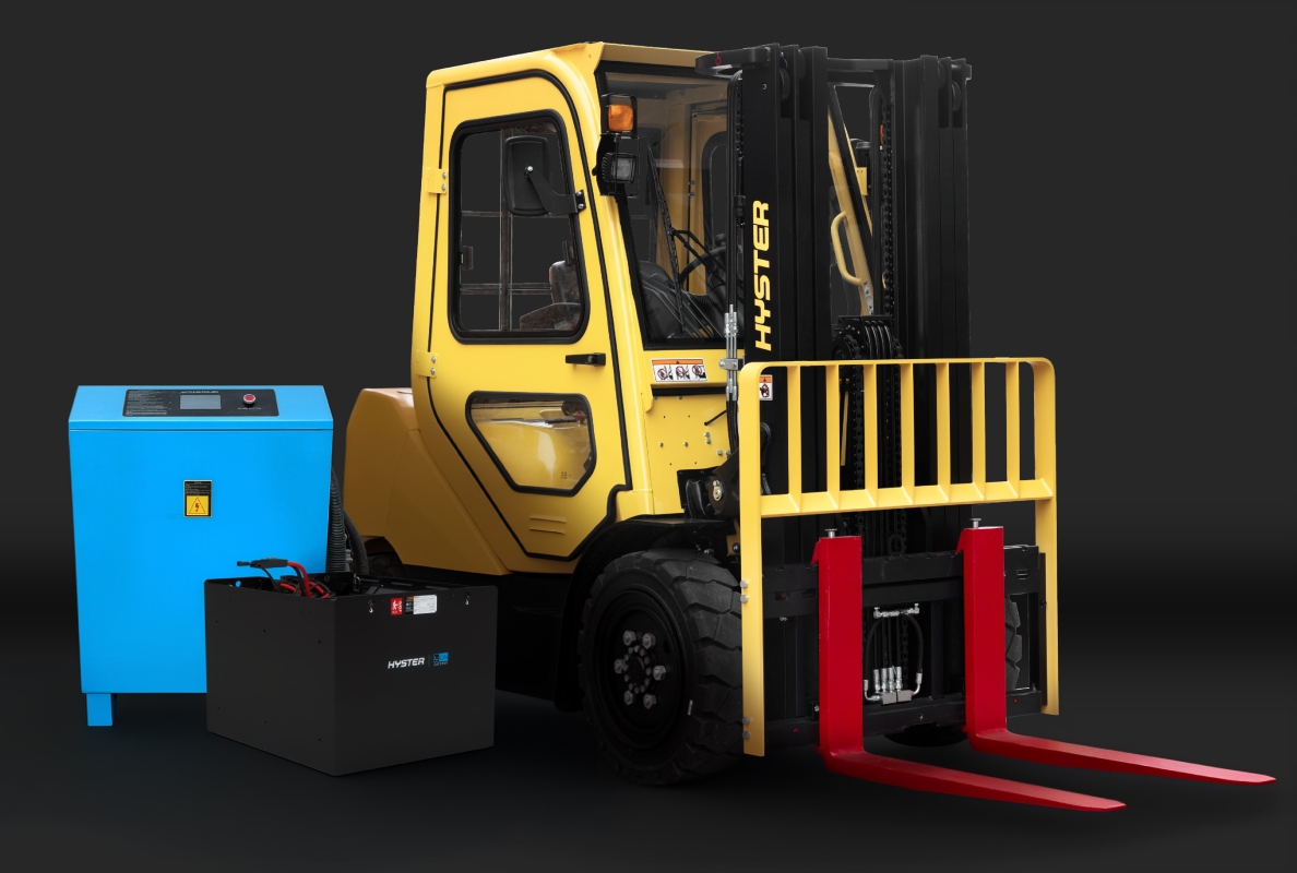 Hyster bringt speziell entwickelte Lithium-Ionen-Batterien und Ladegeräte für Gabelstapler auf den Markt