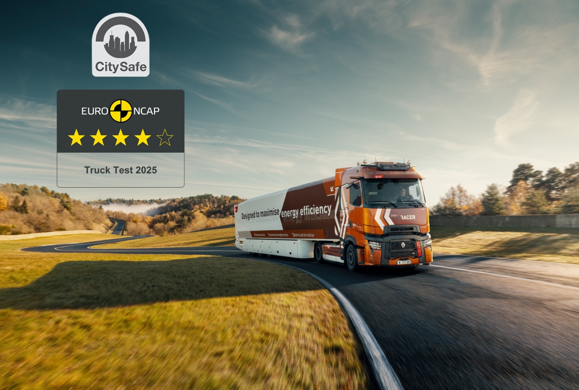 Renault Trucks T überzeugt erneut mit 4 Sternen im Euro NCAP-Test und erhält CitySafe Label