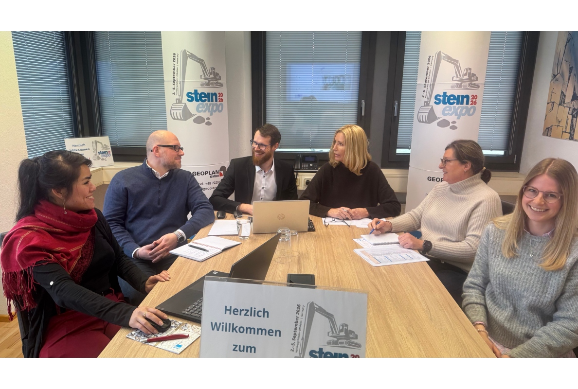 Das steinexpo-Team der ausführenden Geoplan GmbH gemeinsam bei der Kickoff-Videokonferenz für erste Details zur 12. Auflage der beliebten Demonstrationsmesse.