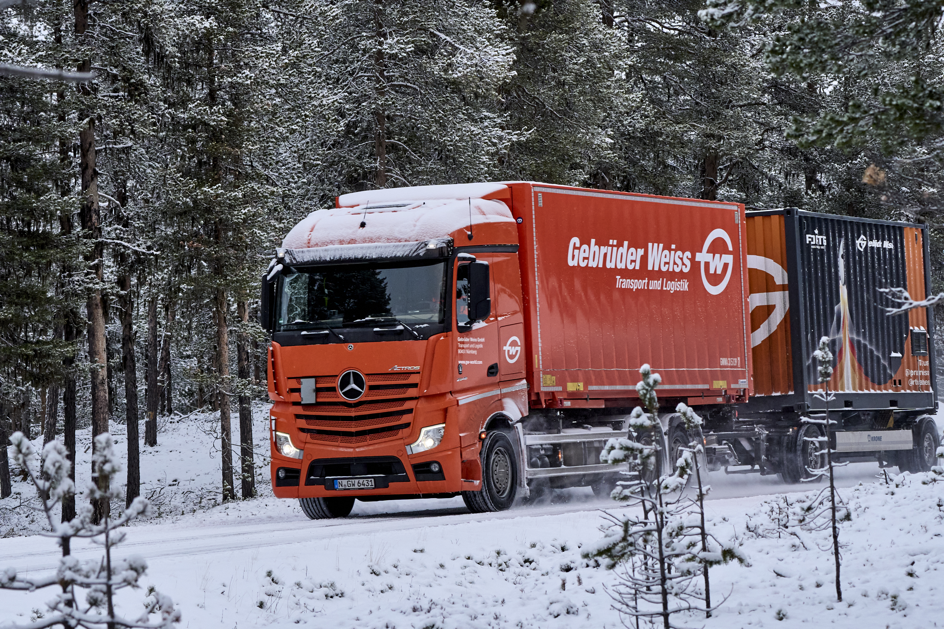 Rund 2.000 Kilometer legte der Gebrüder Weiss-Container auf seinem Weg nach Nordschweden zurück.