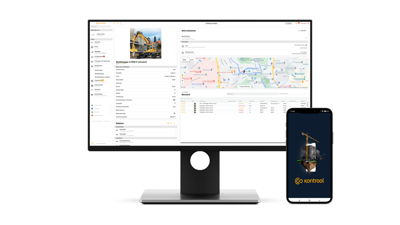 Mit kontrool haben Sie per App und Web stets alle wichtigen Infos über eine zentrale Anlaufstelle.