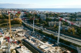 Fünf Potain-Turmdrehkrane unterstützen den Bau eines Öko-Viertels in Südfrankreich