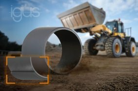 Harte Schale und verschleißfester Kern: Das neue kostengünstige iglidur Q3E Gleitlager lagert schwere Lasten schmierfrei.