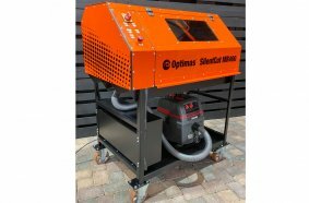 Die vollgekapselte Schneidemaschine SilentCut MR 400 wird auf dem Optimas Messestand vorgestellt.