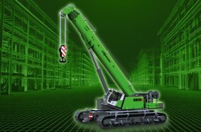 Der neue 200 Tonnen Raupen-Teleskopkran 6203 E von SENNEBOGEN feiert seine Messepremiere auf der bauma 2025 in München.