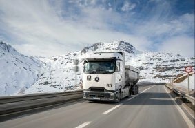 Wintererprobung Mercedes-Benz GenH2 Truck in der Schweiz