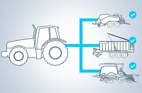 Modularer Aufbau für schrittweise Elektronifizierung der Traktorhydraulik: Systemlösung Electronic load sensing ELS von Bosch Rexroth.