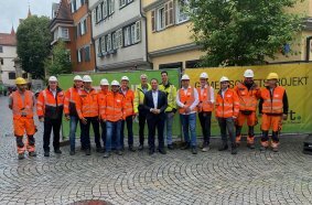 Die Pilotbaustelle - ein Gemeinschaftsprojekt von den Stadtwerken Tübingen und LEONHARD WEISS