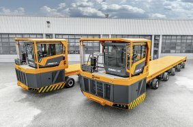 Die neu gelieferten KAMAG IHTs verbessern künftig die Werftlogistik am traditionsreichen Standort Belfast.