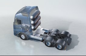 Auszeichnung für Volvo Trucks: Europäischer Transportpreis für Nachhaltigkeit in der Kategorie Wasserstoff-Verbrenner-Lkw.