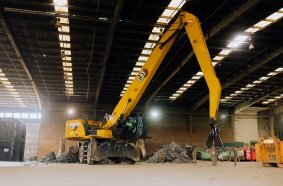 Cat Mehrschalengreifer wie der neue GSV425 sind für 20 bis 40 Tonnen schwere Umschlagbagger und 14 bis 31 Tonnen schwere Kettenbagger entwickelt worden. 