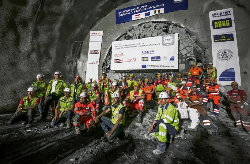 Im Juli 2020 hatte auf der österreichischen Nordseite des Brenner Basistunnels eine Herrenknecht-Gripper-TBM einen 16,63 Kilometer langen Abschnitt des Erkundungsstollens fertiggestellt. <br> Bildquelle: Herrenknecht AG