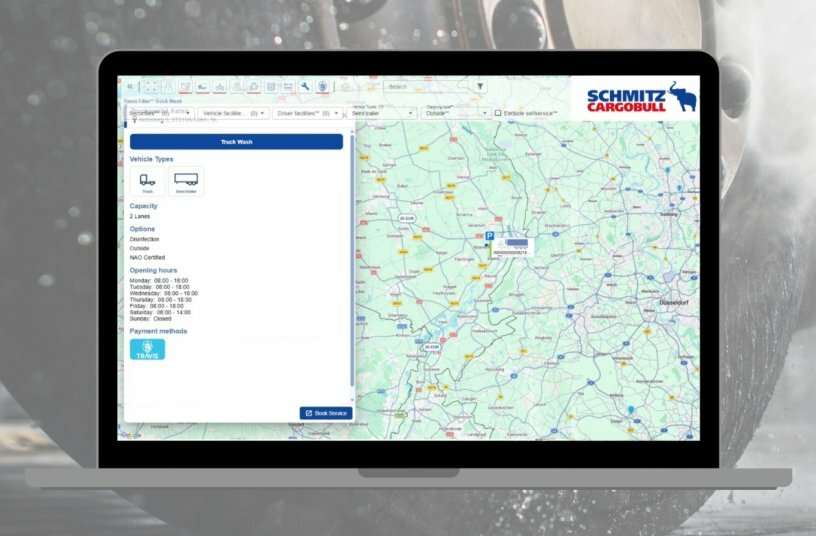 Schmitz Cargobull erweitert TrailerConnect® um integrierten Wasch- und Parkservice über Partner TRAVIS