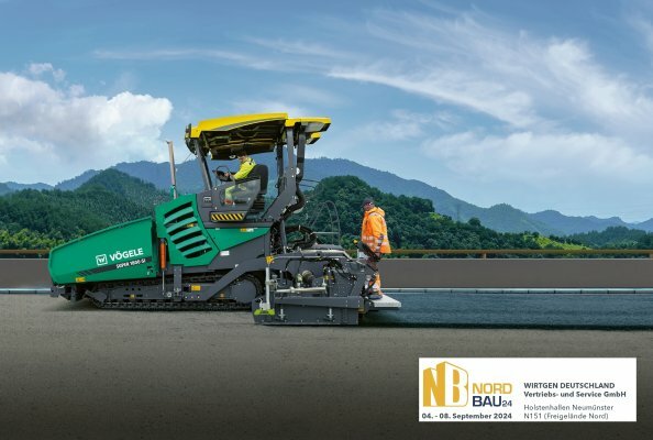 Mit dem neuen SUPER 1800-5(i) hat Vögele seinen erfolgreichsten Straßenfertiger auf Strich-5-Level gebracht. Er feiert auf der Nordbau seine Messepremiere.