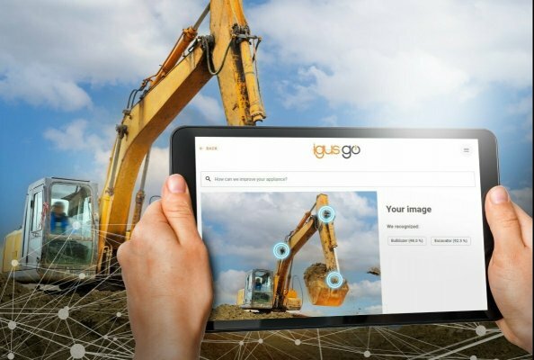Einfach ein Foto von einer Anwendung machen und die KI-basierte igusGO App zeigt dem Nutzer, wo Potential steckt, die Technik von Maschinen mit igus Produkten zu verbessern und dabei sogar Kosten zu sparen.