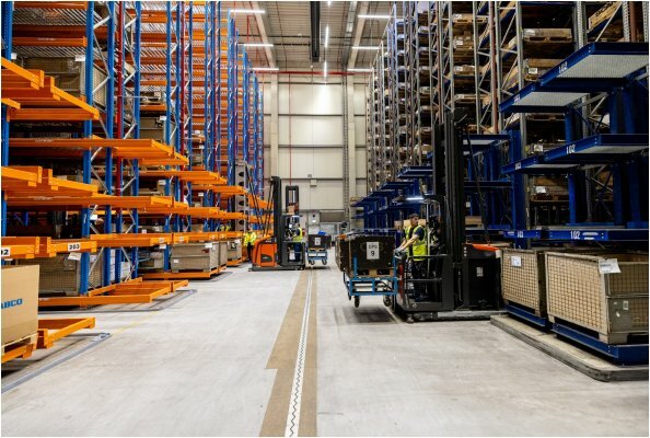 Neues Schmalganglager im Zentrallagers für Ersatzteile am Standort Altenberge