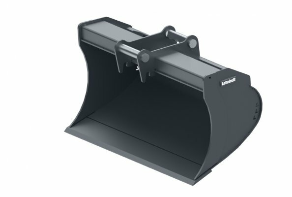 Die kompakte Variante des MG3 hat eine Schnittbreite von 1000 mm. Wie bei allen Löffeln der MG Serie sind auch beim MG 3 die Messer aus robustem HB 500-Stahl. Zum ersten mal zeigt Lehnhoff mit dem MG3 die neue schwarzgraue Standardfarbe (RAL 7021) in der die Anbaugeräte geliefert werden.