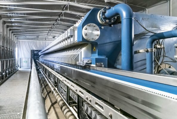 Filterpresse in Betrieb