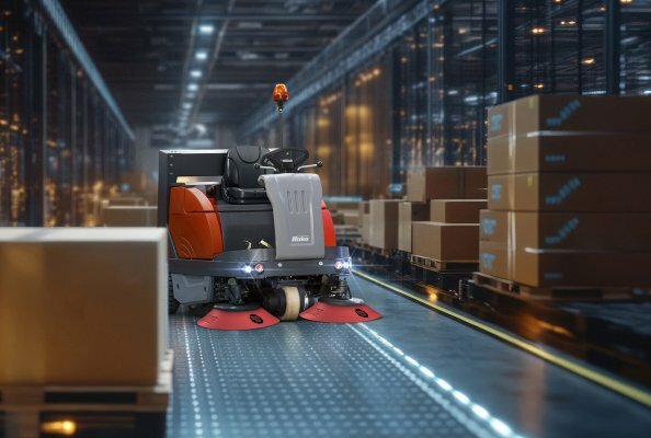 Starkes Team gegen Schmutz, Staub und Feinstaub: der Sweepmaster 1200 RH, ausgestattet mit dem innovativen Seiten-besenmantel Dust Stop.