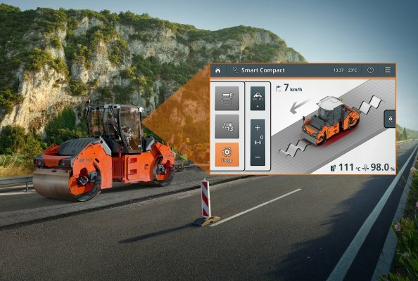 Smart Compact Pro ist zunächst bei den Tandemwalzen der Hamm Serie HD+ verfügbar.