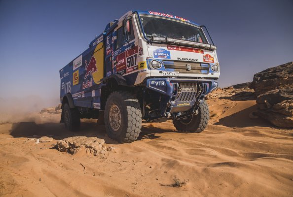 Dmitry Sotnikov (RUS) for KAMAZ Master races during stage 8 of Rally Dakar 2021 from Sakaka to Neom, Saudi Arabia on January 11, 2021.