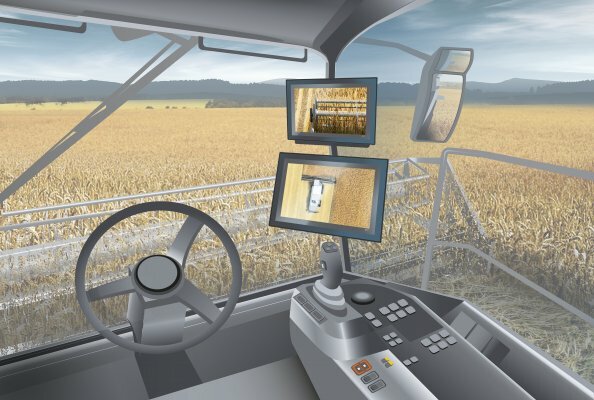 Dreschen aus einer anderen Perspektive: Die neuen Kamera- und Display-Generationen heben die Bildqualität und Leistungsfähigkeit des 360°-Rundumsicht-Systems von Liebherr auf ein neues Niveau.