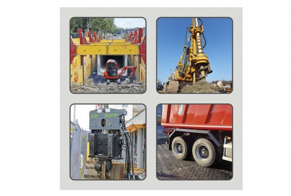 Auszug aus dem TWF-Produktportfolio: Grabenverbausysteme, Sicherheitssysteme, Ramm- und Bohrtechniksysteme, mobile Baustraßen